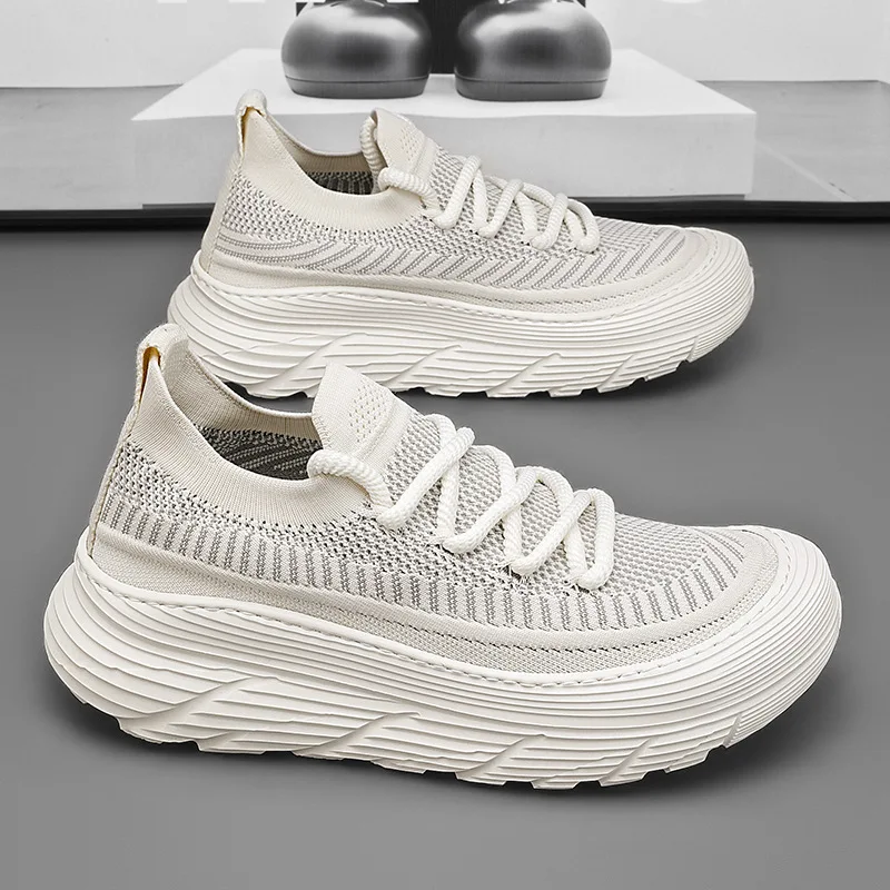 

Женская повседневная обувь, модные дышащие прогулочные туфли на плоской подошве с сеткой, женские кроссовки, 2025 г., спортивная вулканизированная обувь, белая женская обувь