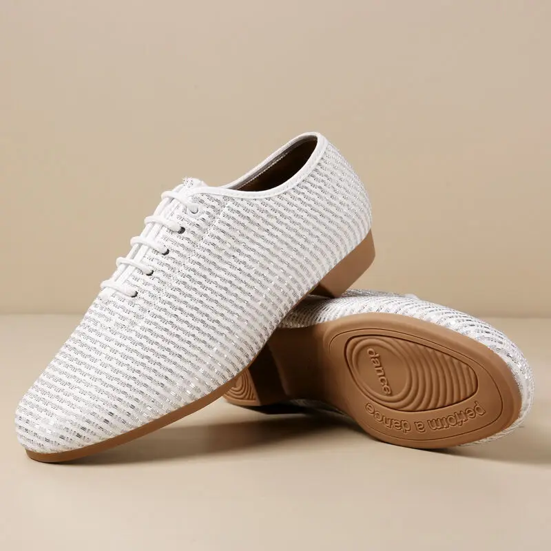 

Women's Sneaker White Shoes Low-Heeled Mesh Summer Breathable Square Dance Women's Sports Shoes