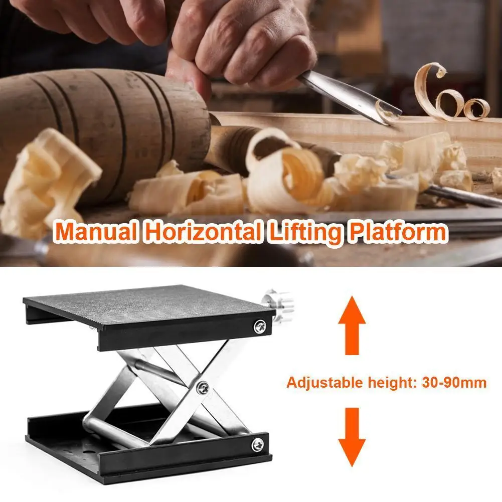 Carpentry Adjustable Router Lifter Lab Experiment Plate Table Manual Stand Tool for Physical Biological Experiment