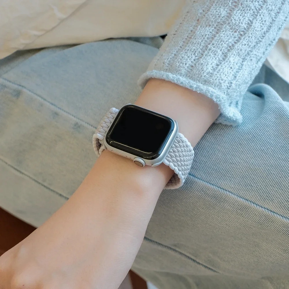 Nilon elastis unggul untuk tali jam tangan Apple seri wanita Ultra 10/9/8 38mm 40mm .41mm 42mm 44mm 45mm 46mm 49mm untuk tali iwatch