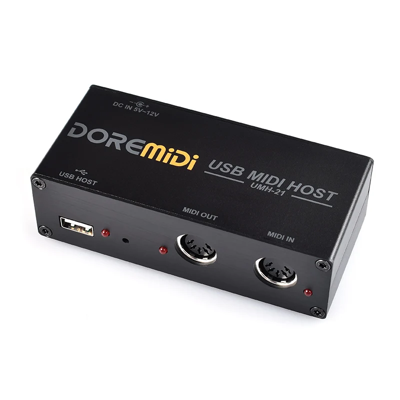 DOREMiDi High-Speed USB MIDI Host Box MIDI Host USB To MIDI Converter UMH-21 and USB HUB 2.0 Hi-Speed 4 USB Ports Hub