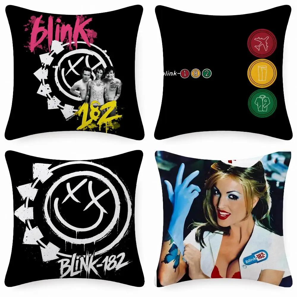 Band Rock Music B-Blink-182 Cushion Cover Short Plush  throw pillow Anti-Mite Sofa Bedroom Den Car Dorm Decor Gifts