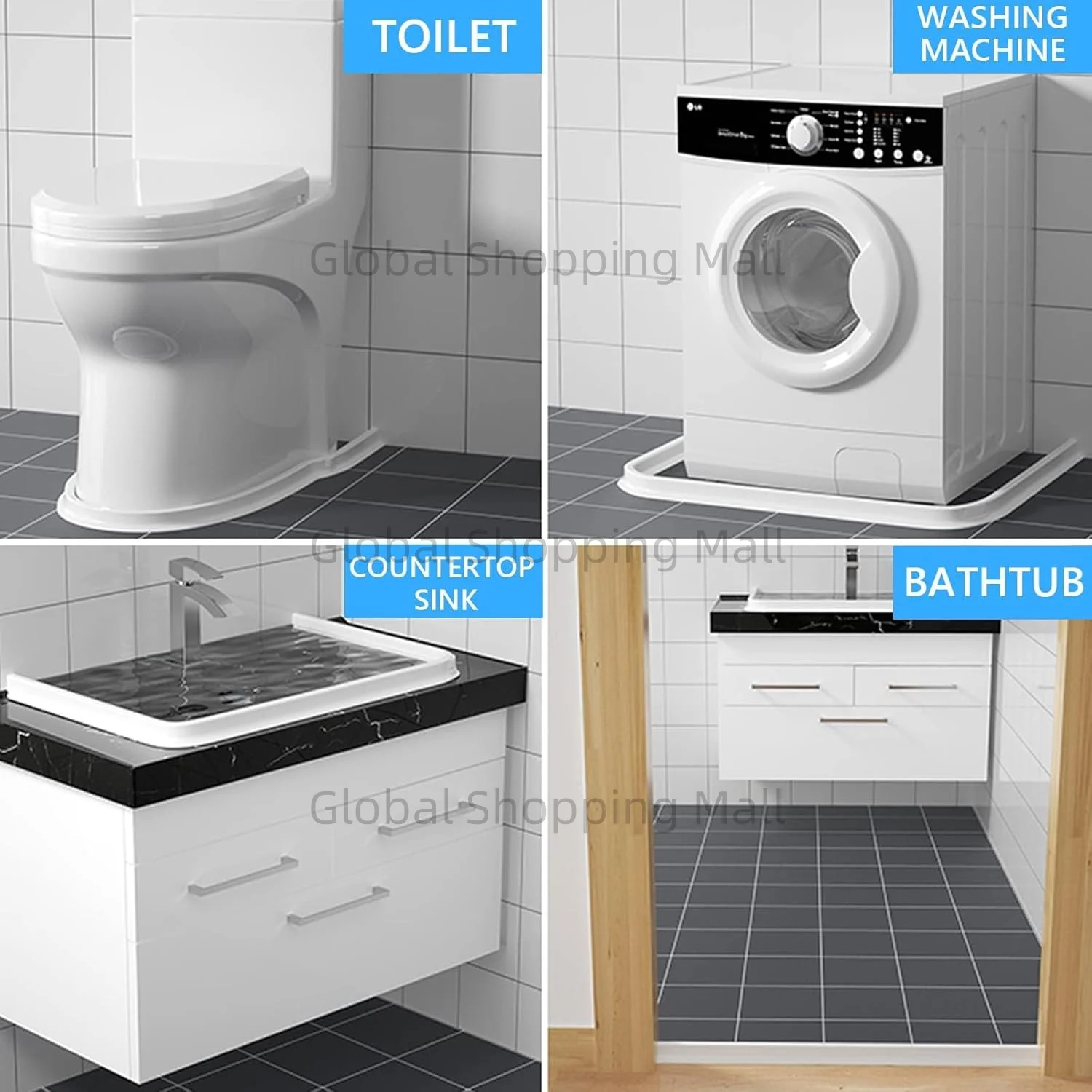 0.5-6m 실리콘 욕실 워터 스토퍼 건식 습식 분리 씰링 스트립 자체 접착 샤워 배수 스플래시 방지 워터 댐