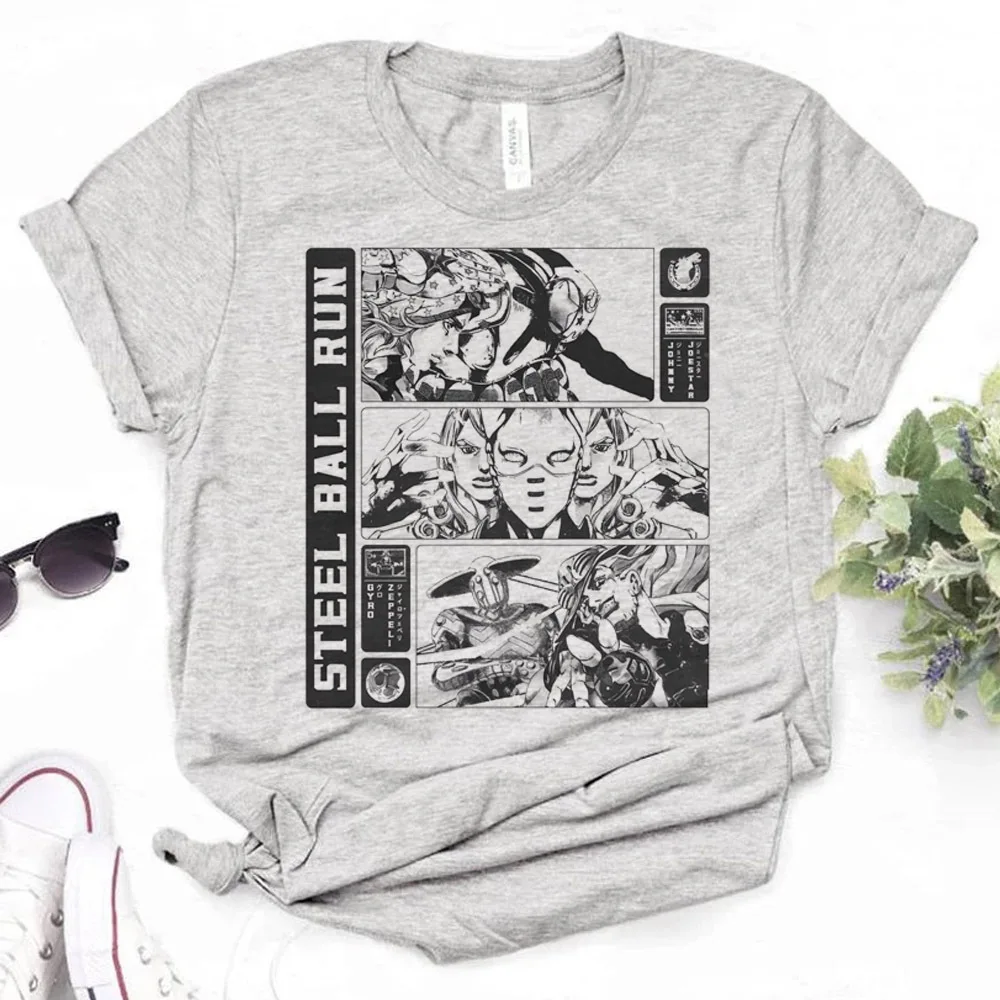 Steel Ball Run t-shirt women kawaii dollette jojifuku t shirt funny y2k cheap meme