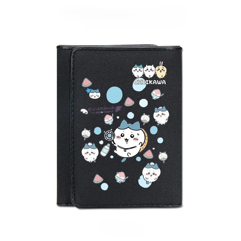 Cartoon Kawaii Chiikawa Small Wallet Short Style Thin and Light Snap Button Three-fold Layered Storage Waterproof Wear-resistant