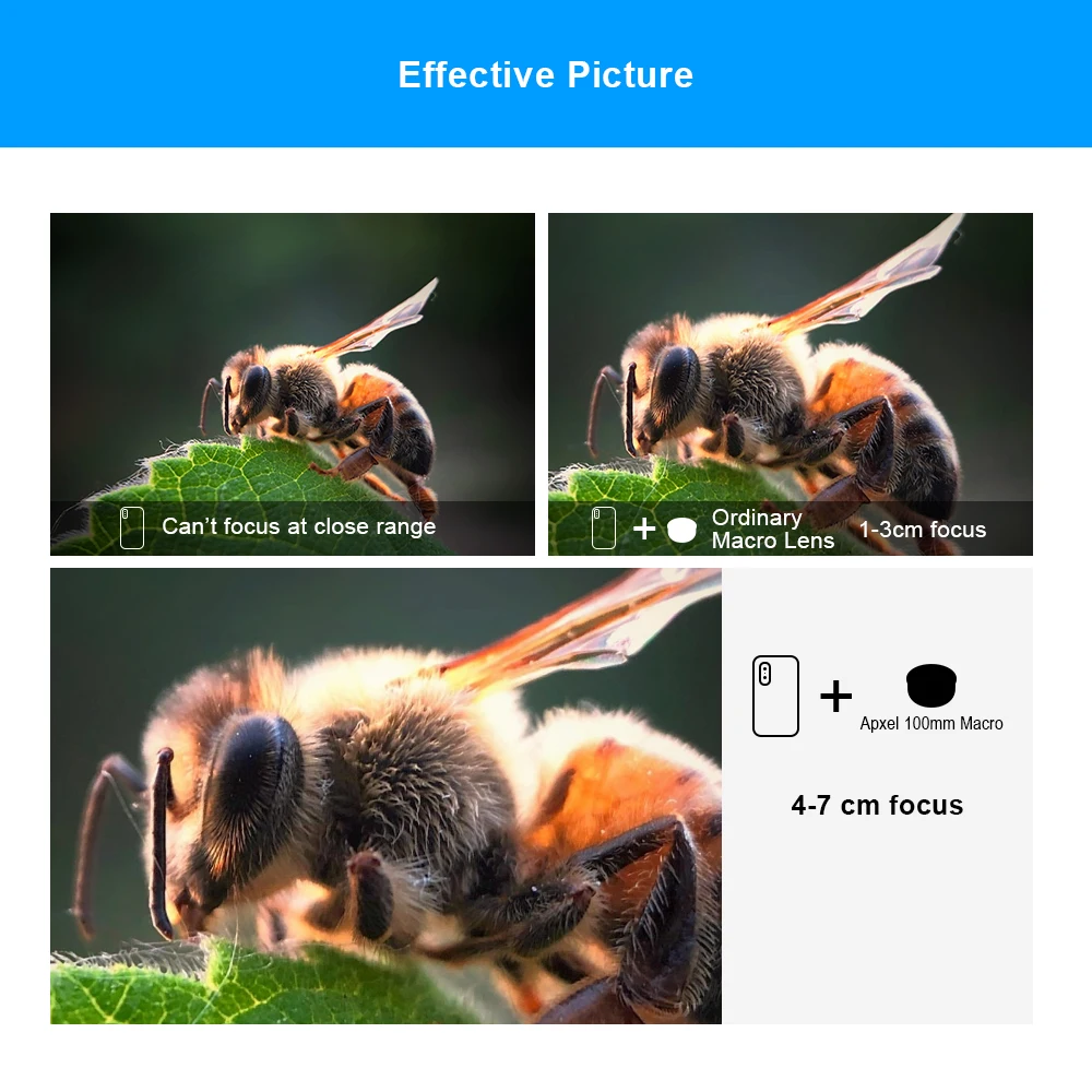 APEXEL 100mm Macro Lens Camera Phone Lens 4K HD Super Macro Lenses CPL Star Filter for iPhonex 13 pro Samsung s9 all smartphone