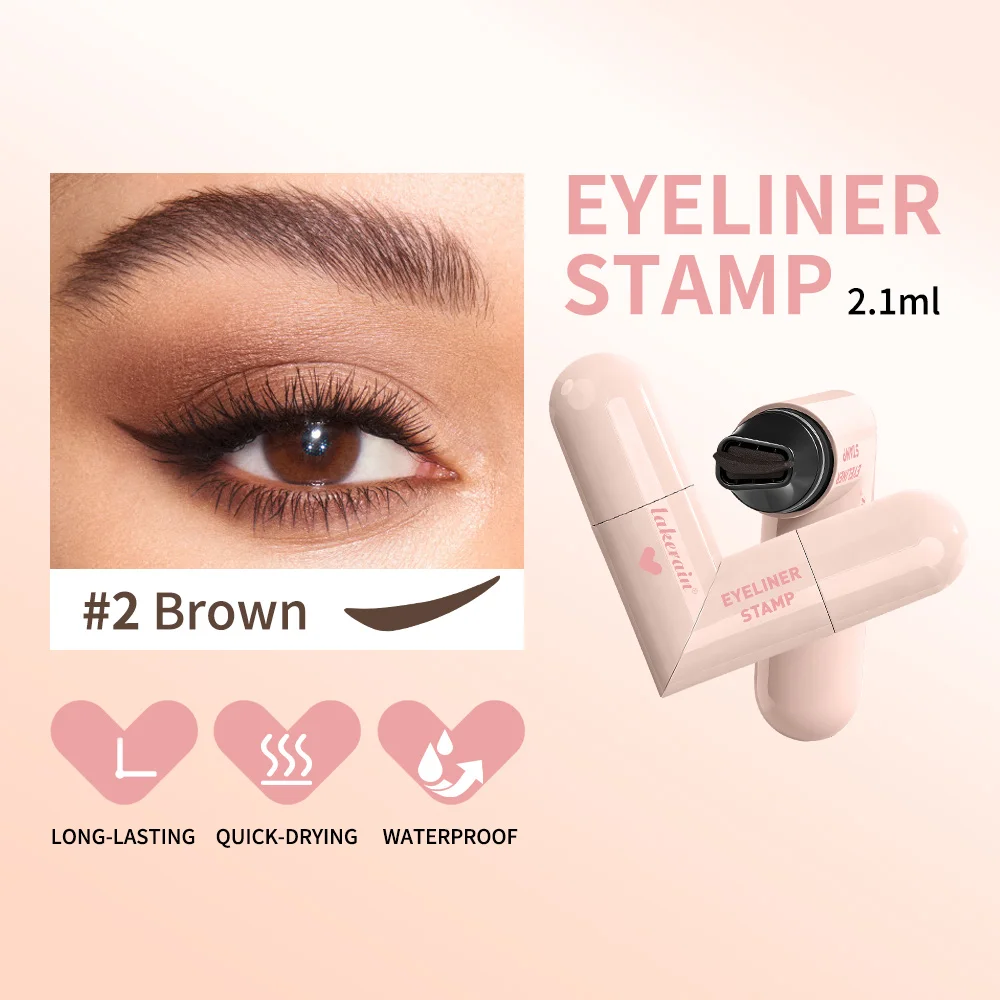 Lakerain Heart Stamp Eyeliner Pen Rotating Natural Long-lasting Waterproof Sweatproof Dual-ended Eyeshadow Pen