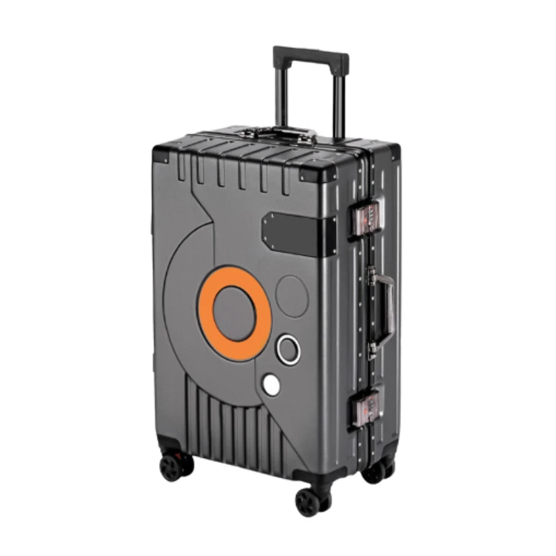 

Back to School Students Orange Circle Pattern Suitcase, 20/22/24/26/28 Inch TSA Lock Spinner Wheel Luggage