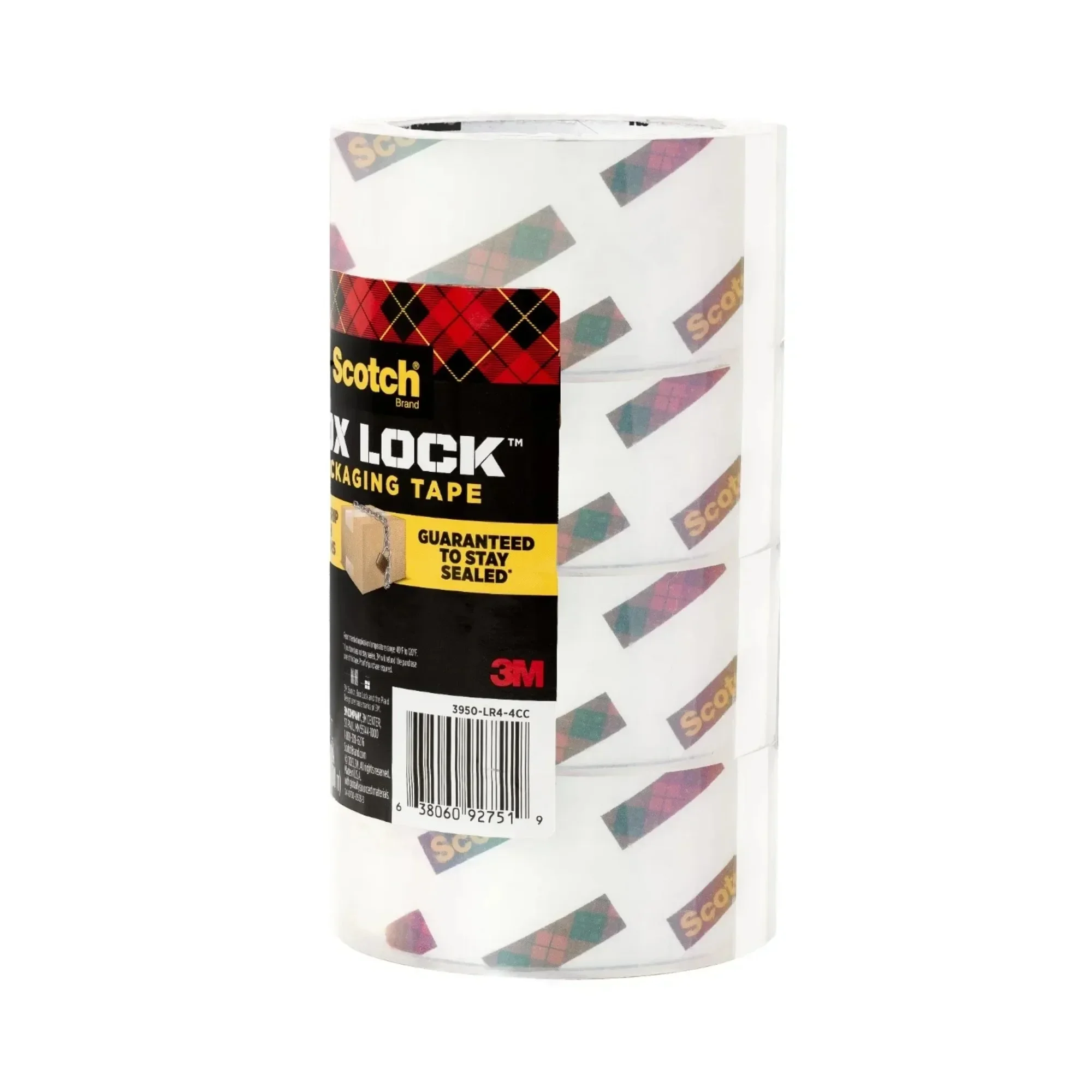 

Box Lock Packaging Tape, Clear, 1.88 in. x 54.6 yd, 4 Rolls