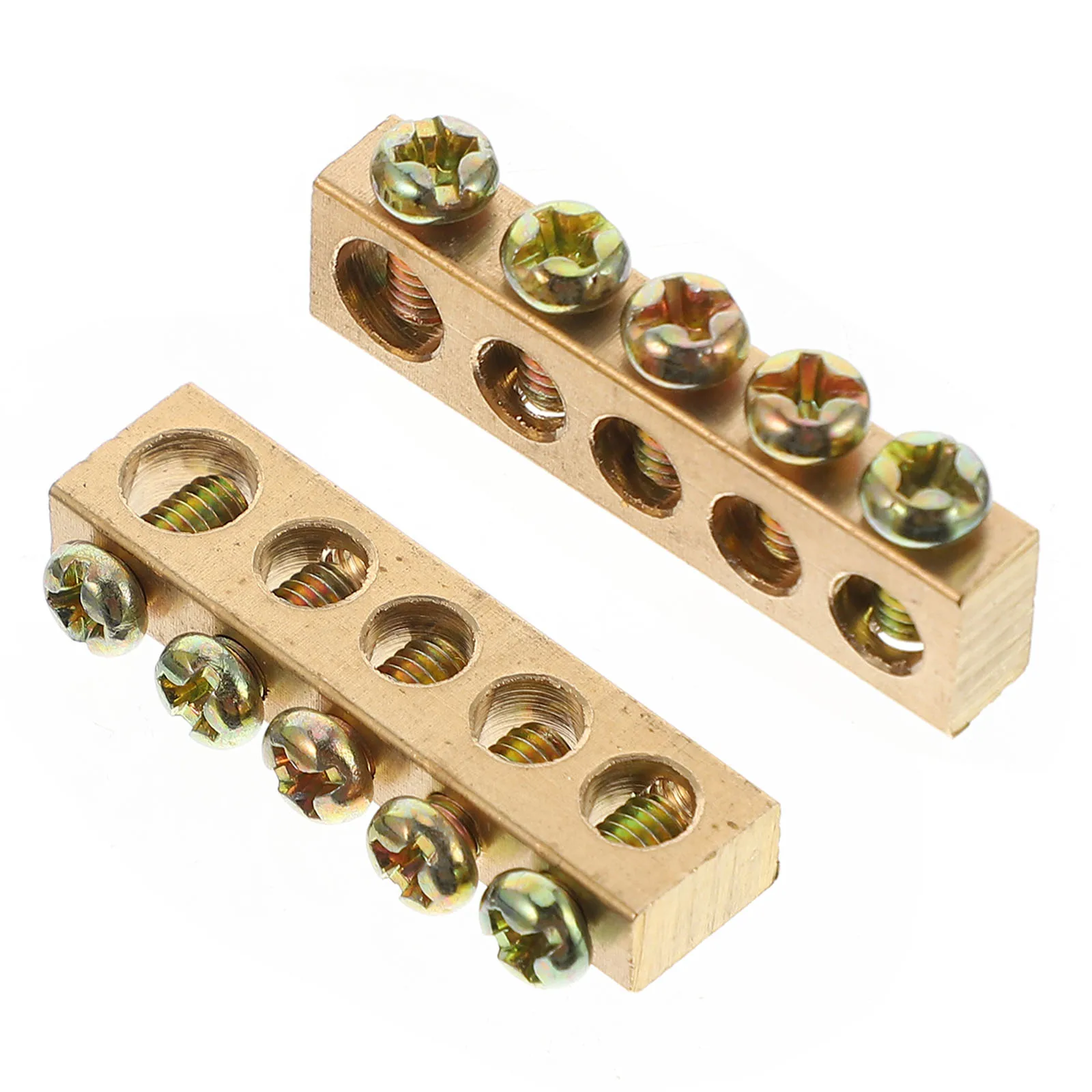

10 pcs Copper Terminals Ground Neutral Bars for Electrical Box 610-12 Screw Terminal Holes Anti-Oxidation