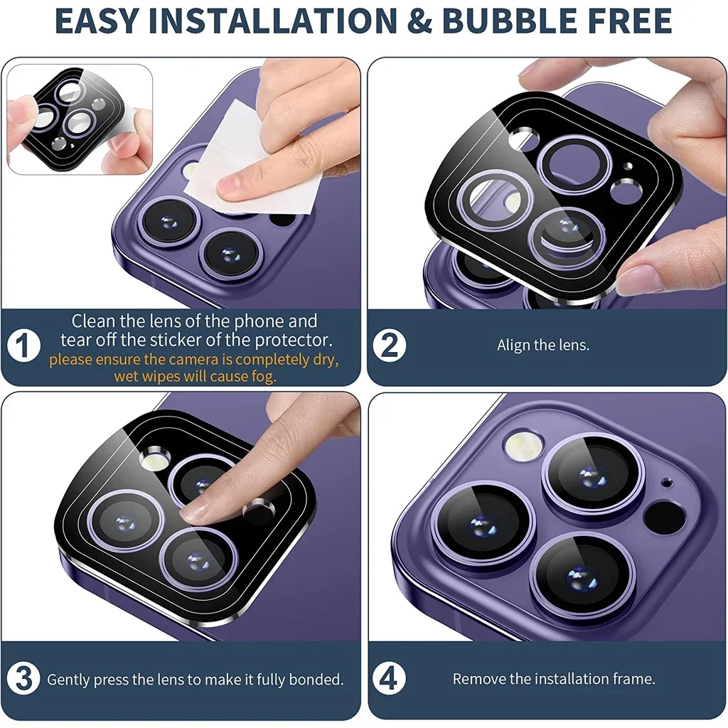 2-3 قطعة حامي عدسة الكاميرا المعدنية آيفون 15 برو ماكس [احتفظ على عدسة التصميم الأصلي] غطاء كاميرا زجاجي 9H آيفون 15 برو