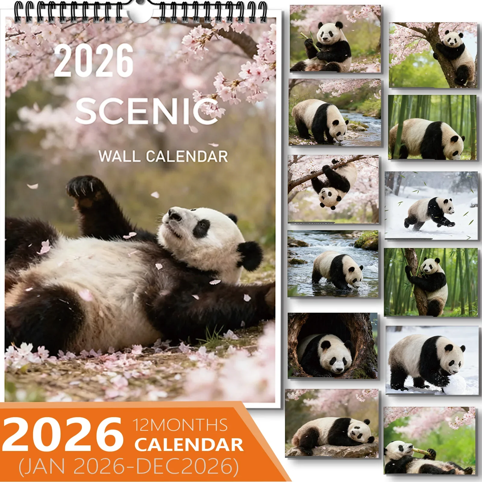 

1 шт. милый календарь с пандой, подходит для домашнего декора, идеально подходит для любителей дикой природы, идеальный новогодний подарок для организации ежедневных занятий