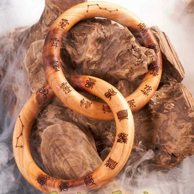 Natural cliff cypress lightning strike wood jujube Taoist bracelet handle