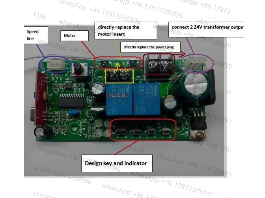 Límite electrónico Universal de 433M24V, Tablero Principal de puerta de garaje, tablero de Control de Motor de puerta con solapa, receptor de límite Hall