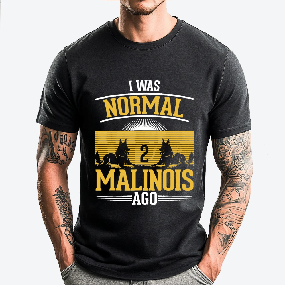 I Was Normal 2 Malinois Ago Belgian Malinois Designer Clothes Men Skin-friendly and Soft Camisas De Hombre