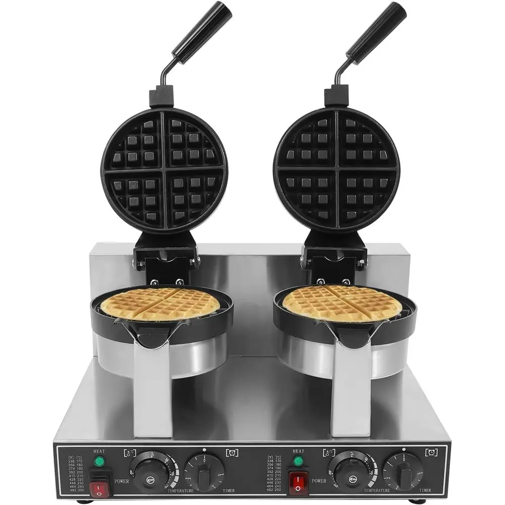 

Commercial Ice Cream Burger Maker, 2400W Electric Burger Wale Maker, StainlSteel Nonstick Plates Wale Burger Maker hine with Tim
