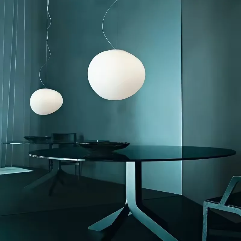Cream Style Pebble Chandelier Duplex Staircase Hanging Lights Living Dining Room Bedroom Designer Home Decor LED Pendant Lamps