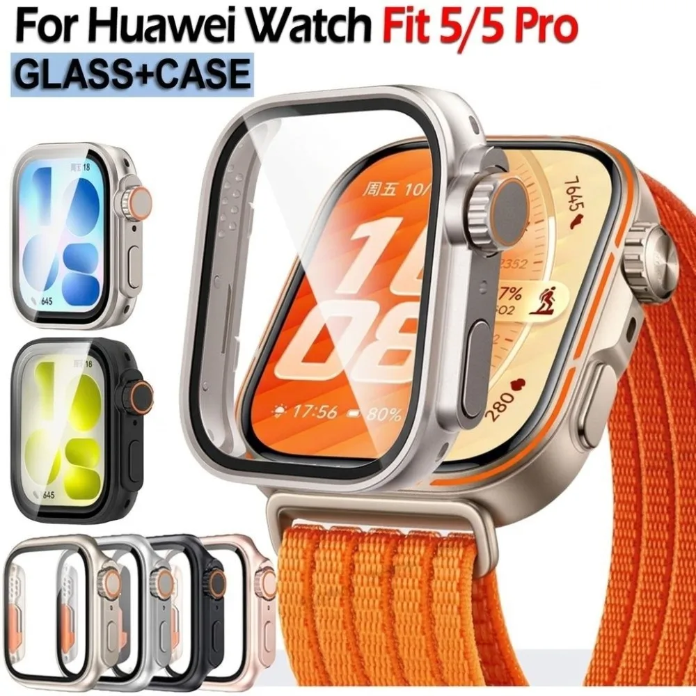 Full Cover Smart Watch Case Scratch Resistant Integrated Design Watch Screen Protector Clear Screen for Fit5/5 pro Series Watch