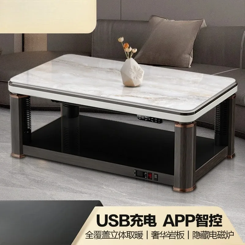 Electric heating table Lifting coffee table Heating table Household living room Rectangle