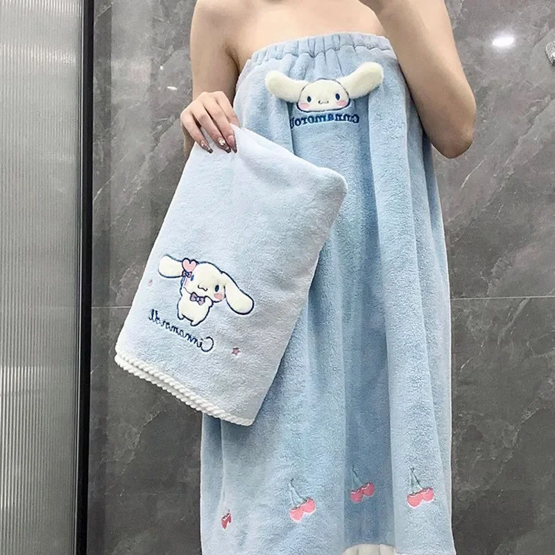 Sanrio Cinnamoroll Kuromi animation peripherals cute kawaii adult home absorbent non-shedding bath skirt beach towel wholesale