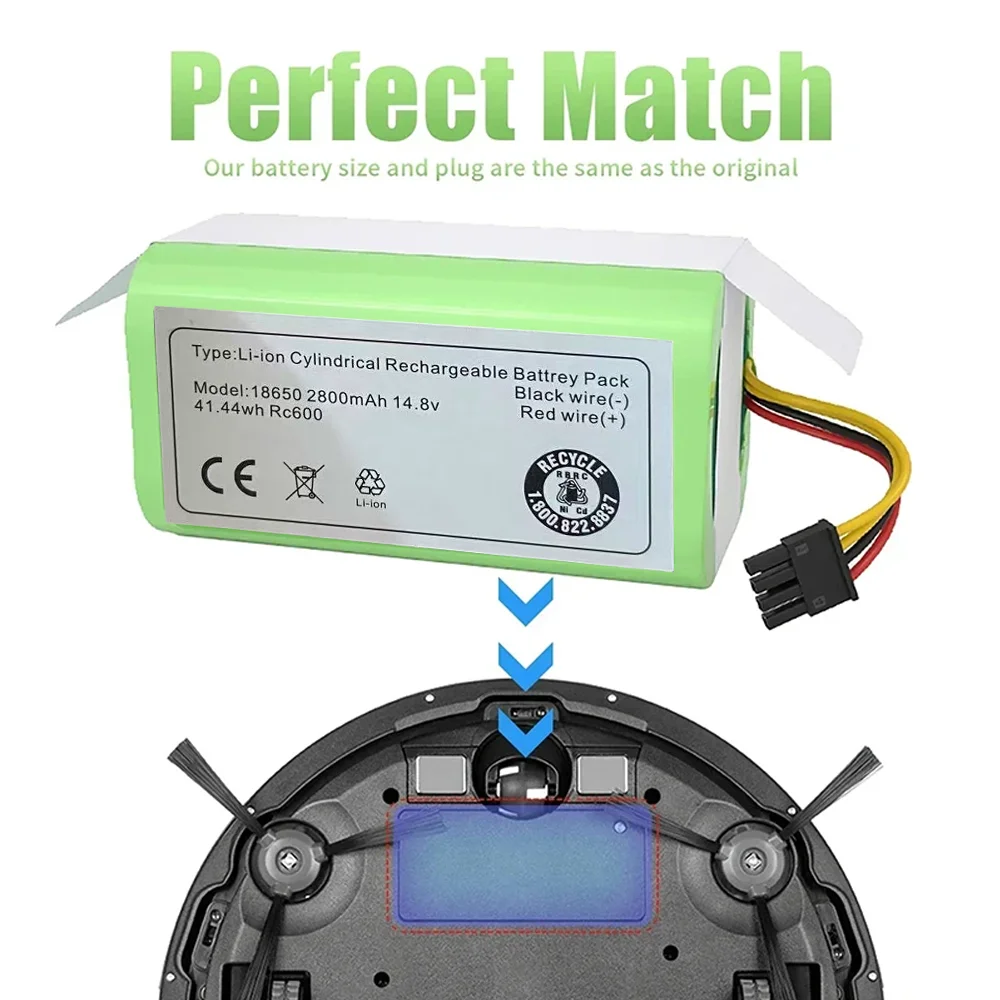2026 جديد 14.4 فولت 6.8Ah لـ Cecotec Conga 1490 1590 1290 1390 Gutrend Echo520 استبدال جهاز آلي لتنظيف الأتربة البطارية️️
