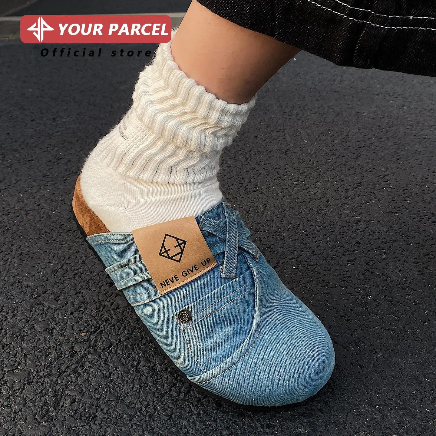 Cowboy Boken shoes for men with retro pocket buckle design casual slippers for outdoor couples without heels Muller shoes