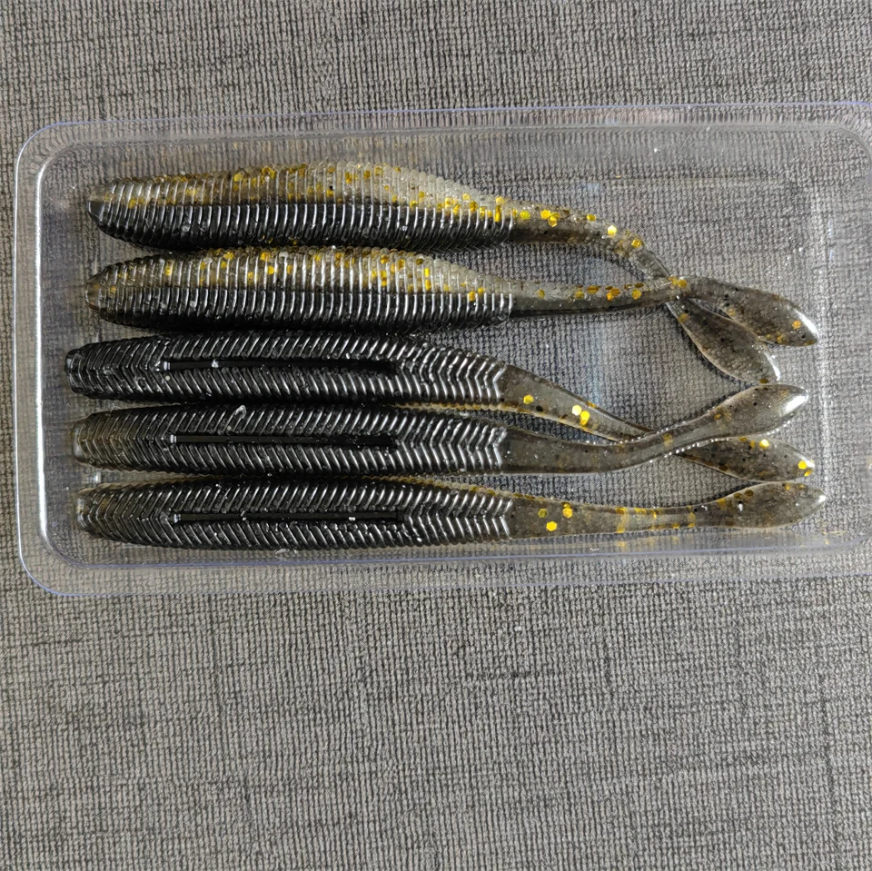 MUKUN 5PCS Stick Wurm Softbait Angeln Köder Gesalzen Gerade Schwanz 75mm 90mm 110mm Perfekte Schwimmen kunststoff Traum Schuss Weiche