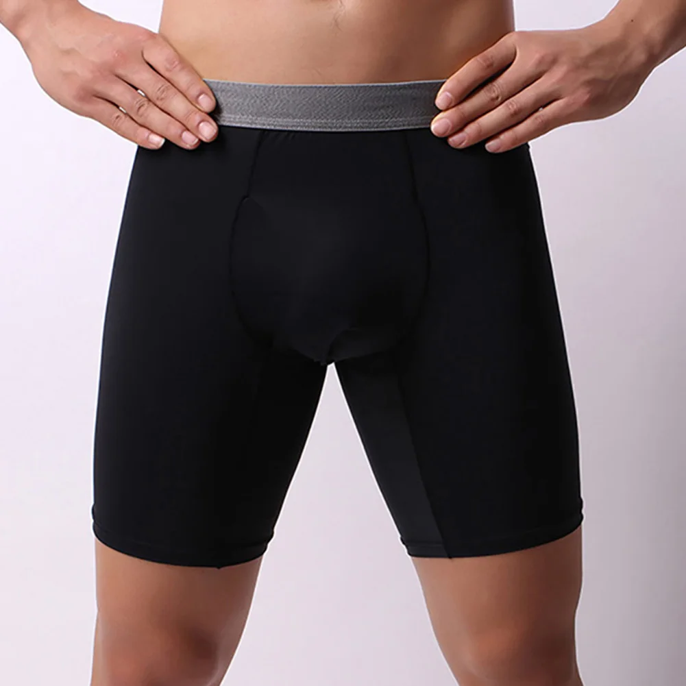 Men Long Seamless Smooth Short Underwear Thin Breath Briefs Sport Tights Sleepwear Elasticity Bottoms Panties Homewear