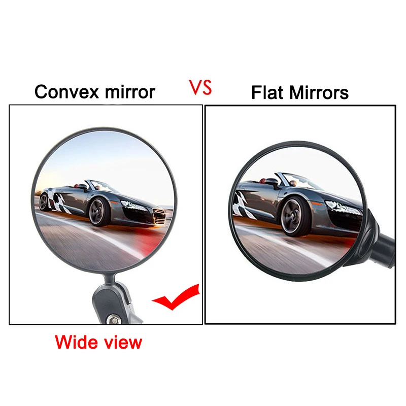 Motorcycle Handle Bar End Rear View Mirror Adjustable 360° Convex Round Mirror Auxiliary Rearview Mirror for Bike Moto Handlebar