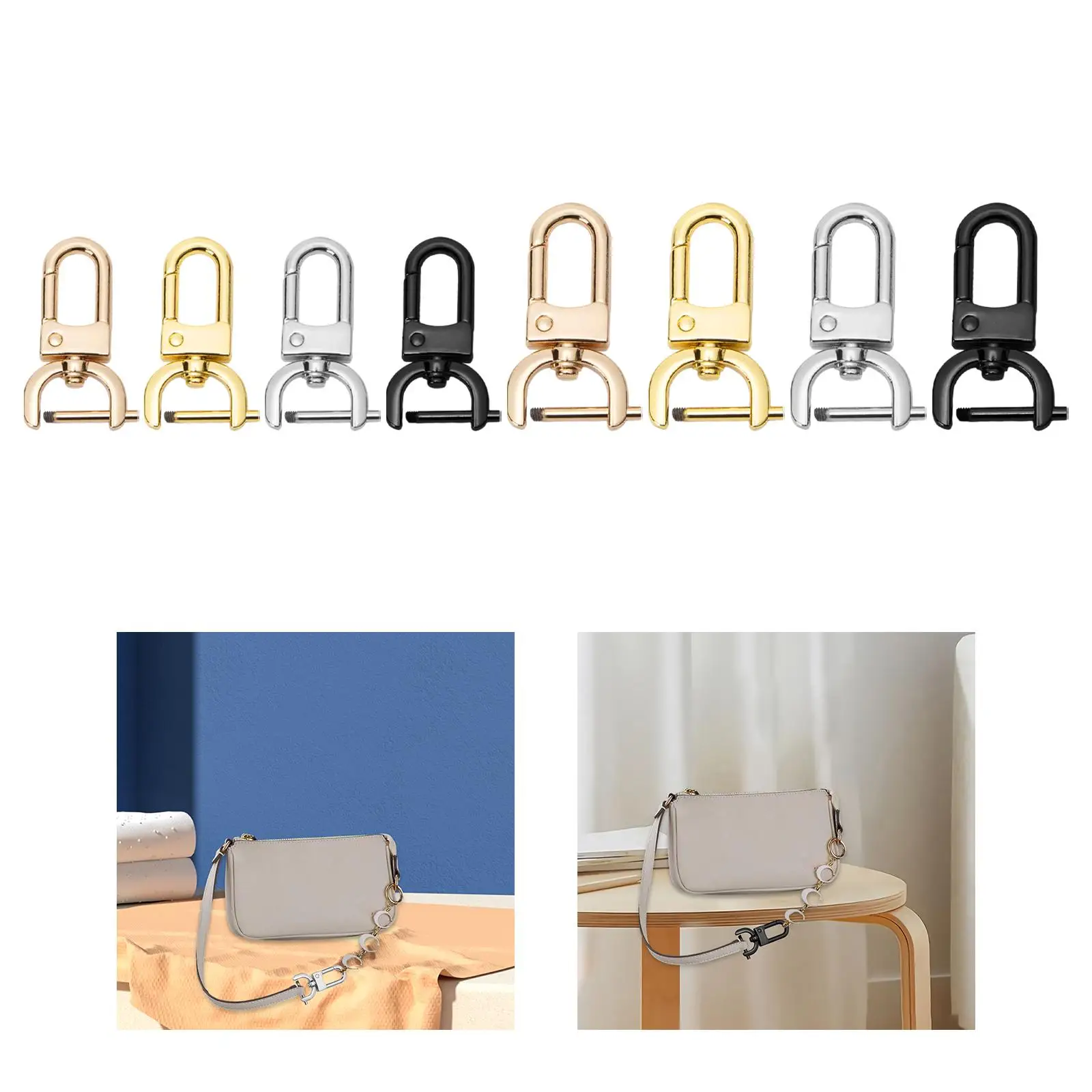 Detachable Snap Hook Swivel Clasp, Swivel Snap Hooks Purses Clasp, Durable, Easy