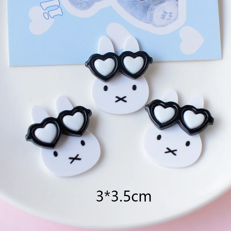 Cartoon Miffy Rabbit New Sweet and Cute Creative DIY Materials Simple and Fashionable Acrylic Jewelry Accessories Wholesale view 4