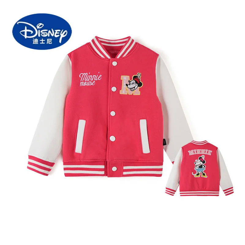 سترة ديزني للأطفال |   تيري نمط البيسبول القطن |   ملابس خارجية للربيع/الخريف بطباعة كرتونية