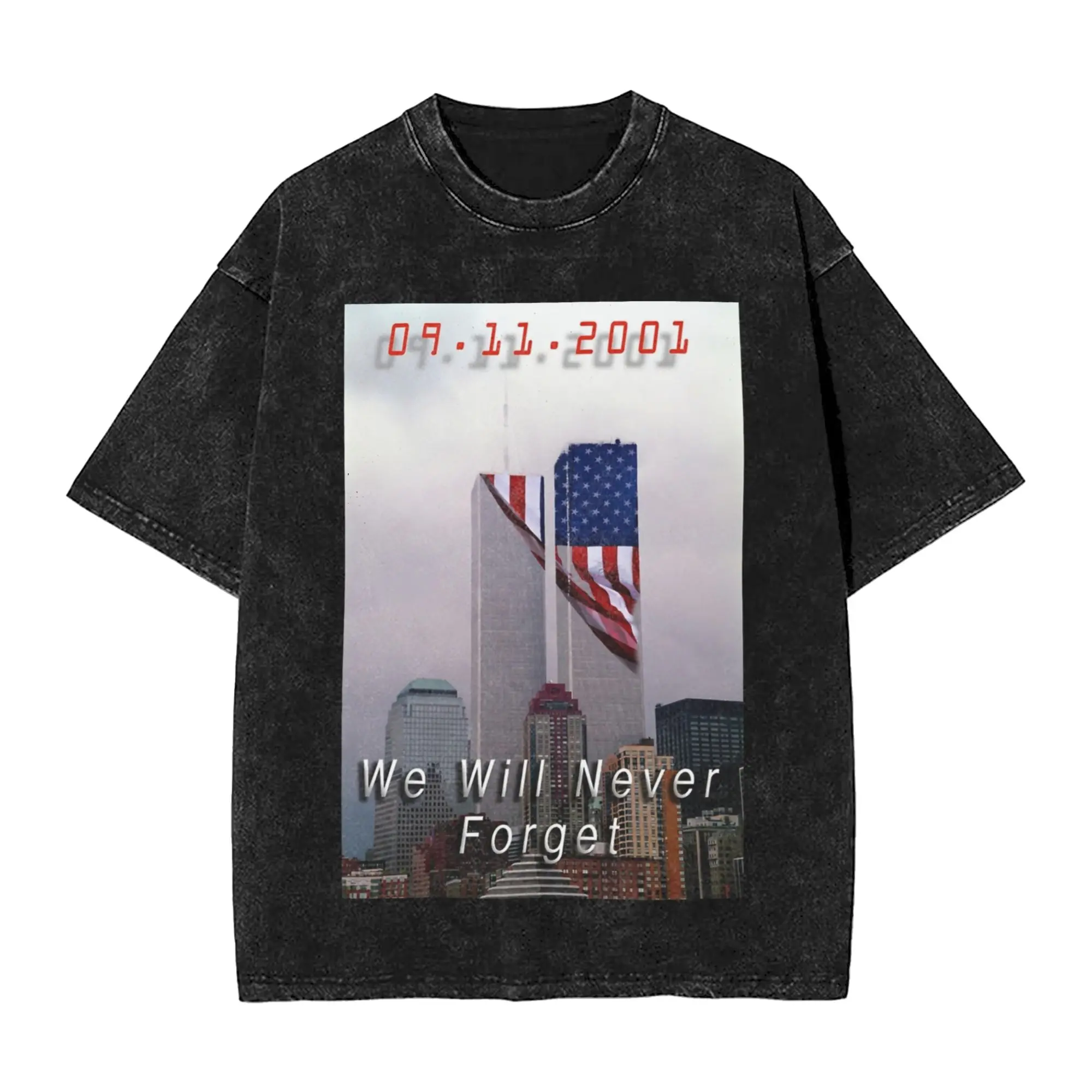 Men's 911 We Will Never Forget T-Shirts  Tees Summer Vintage Short Sleeves T-Shirt O-Neck Hippie Casual Tee Shirt Hot