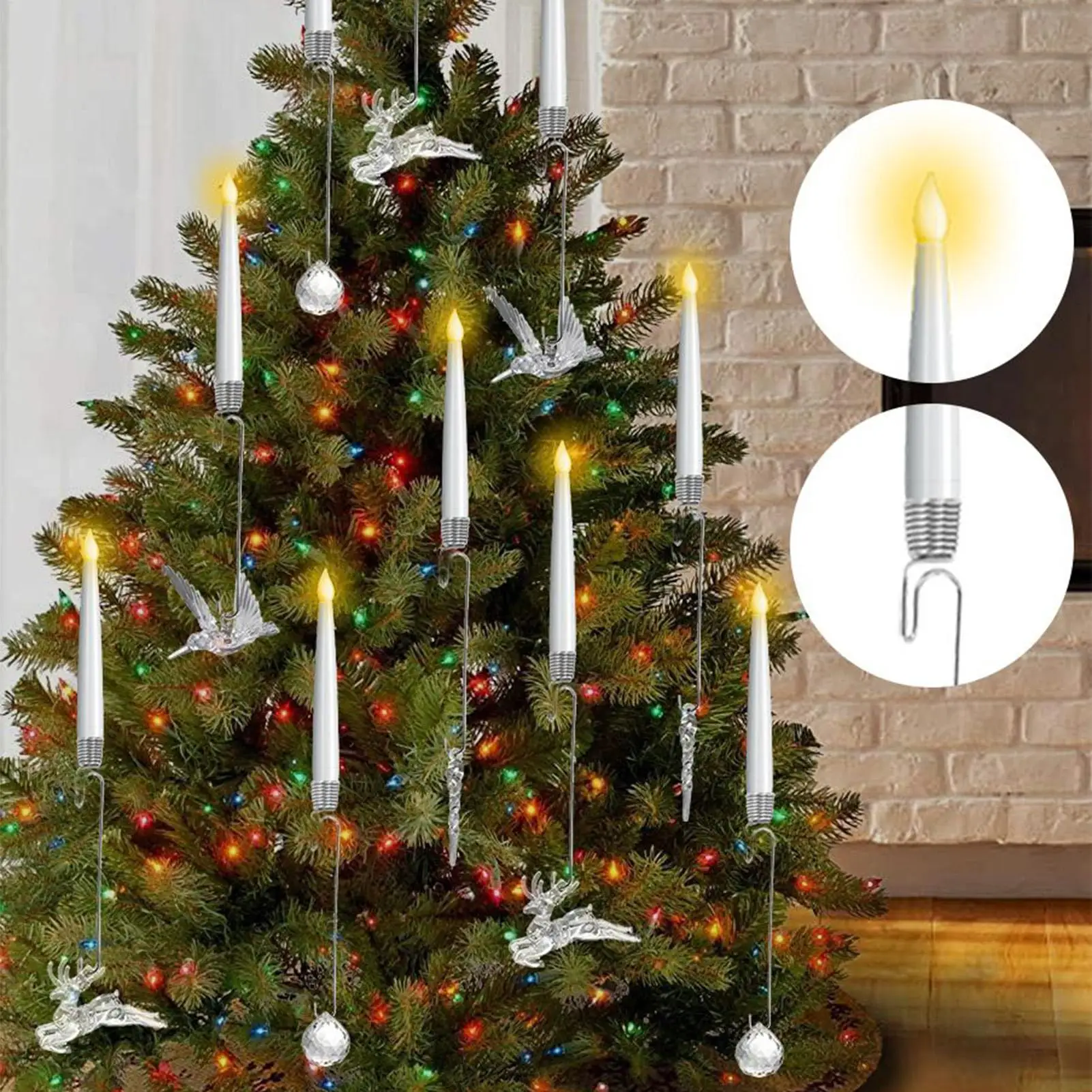 

Рождественские елочные свечи Беспламенные светодиодные свечи Декоративные огни 6 шт. Рождественские украшения с пультом дистанционного управления для использования в помещении и на открытом воздухе