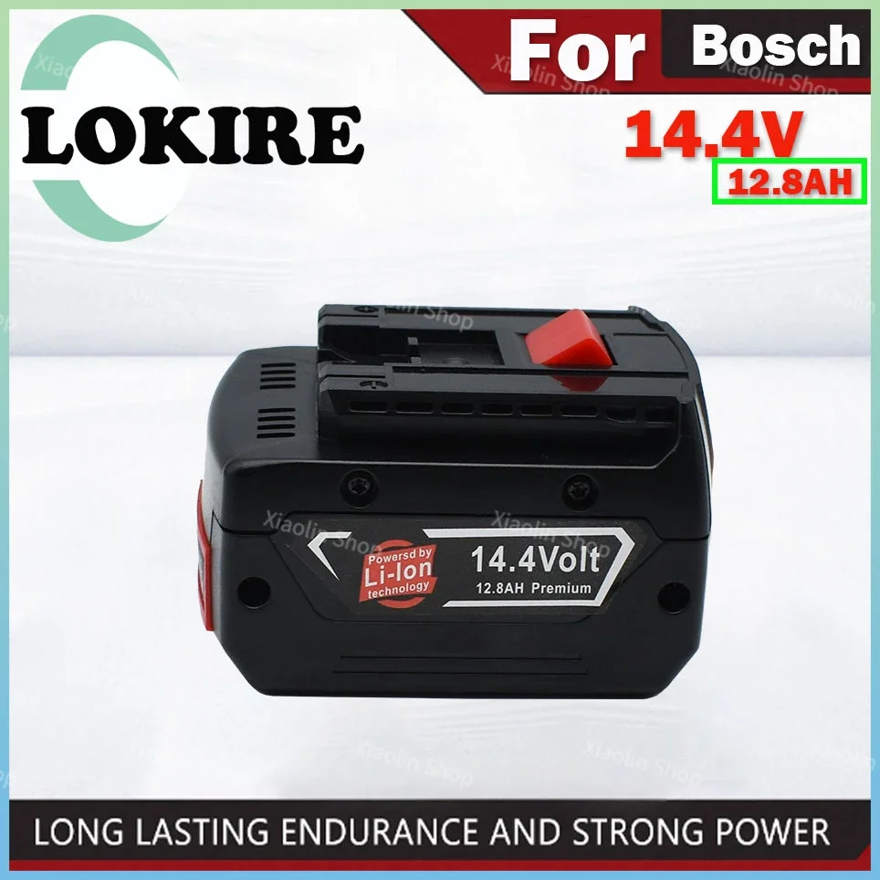 For BOSCH 14.4V 12.8AH Rechargeable Li-ion Battery Cell Pack for BOSCH Cordless Electric Drill Screwdriver BAT607G   BAT614G