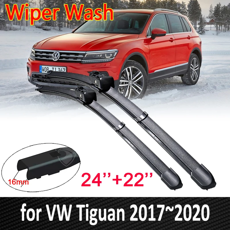 Car Wiper Blade for Volkswagen VW Tiguan MK2 2017 2018 2019 2020 Front Windscreen Windshield Brushes Car Accessories Stickers