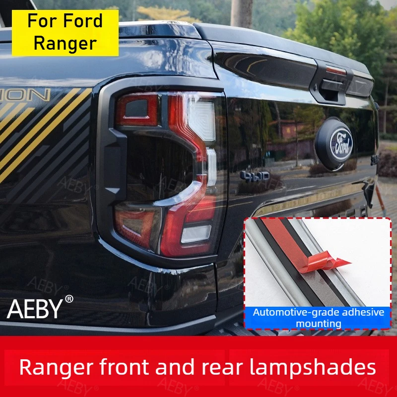

For Ford Ranger 2022-2026 Headlight eyebrow taillight frame decoration,Matte Black Headlight Cover Taillight Cover C Shape
