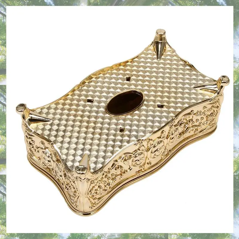 

Premium-3X Gold Acrylic Tissue Box Hotel Restaurant Napkin Holder Household Tissue Box