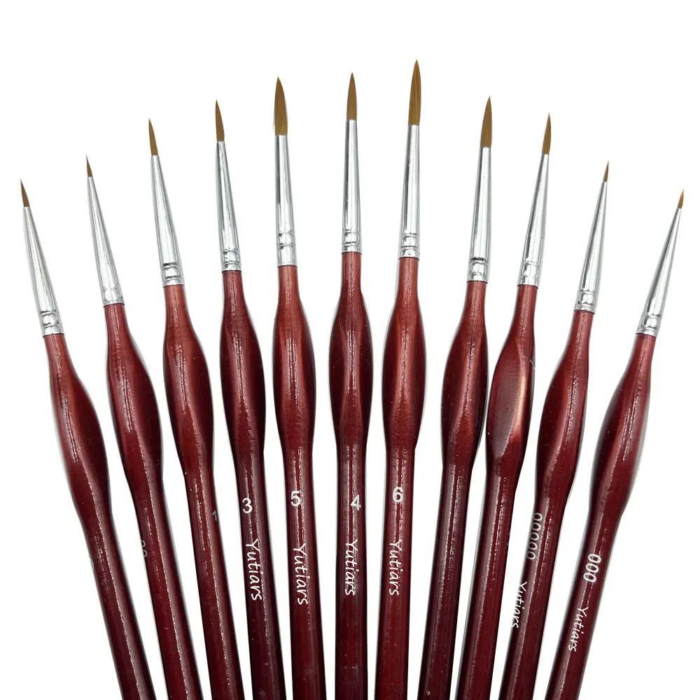 11Pcs Fine Detail Paint Brush Miniature Painting Brushes for Mini Paints Brush Set for Acrylic, Watercolor, Oil, Face, Nail