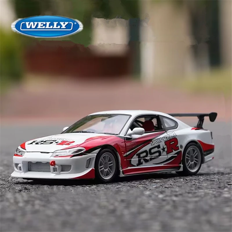 Welly 1:24 Nissan Silvia S15 RSR alliage piste modèle de voiture de course en métal moulé sous pression modèle de voiture de sport Simulation Collection enfants jouet cadeau
