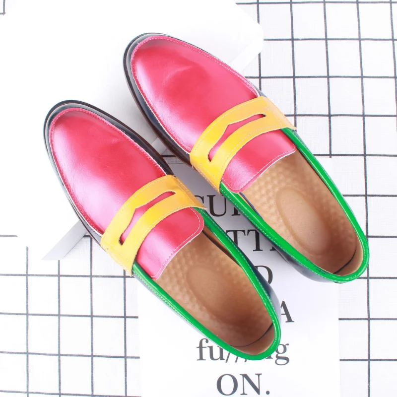 Spring and Autumn New Men's Leather Shoes British Business Korean Version of Formal Casual Leather Shoes Red Sole D5114