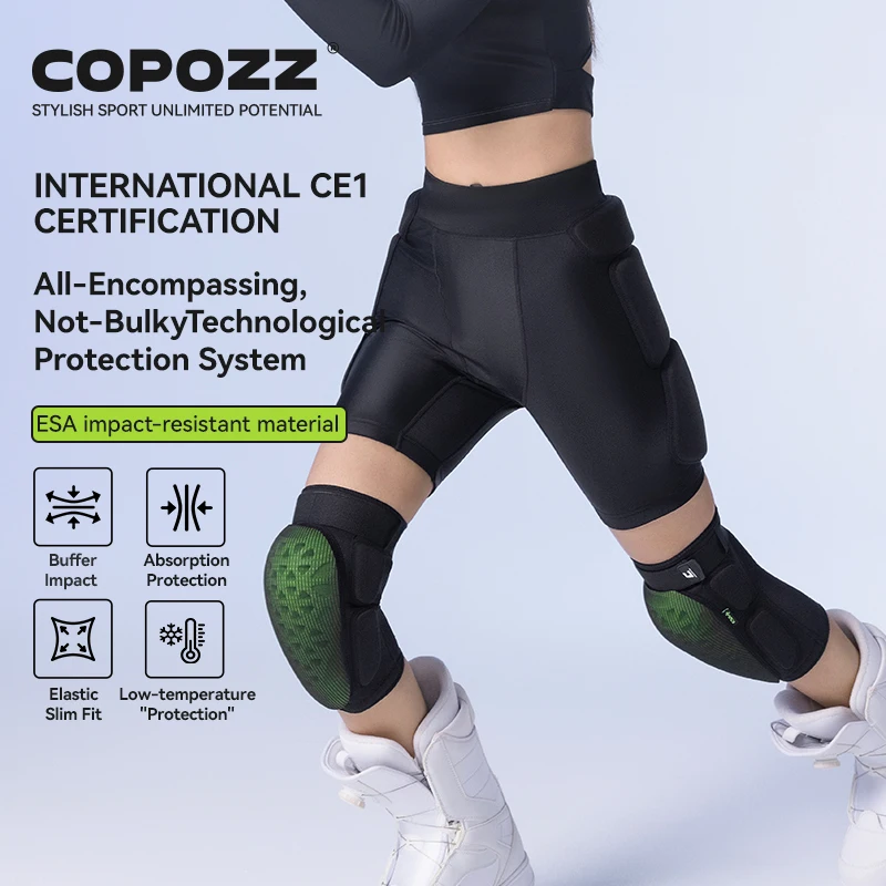 COPOZZ Sports Protective Gear Set Skateboard Adult ESA Sponge Thicken Impact-resistant Bicycle Women Men Ski Knee And Hip Pads