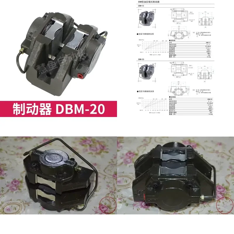 Heavy-Duty Hydraulic Brake DBM-20 for Press Conveyor and Industrial Machinery 2 1/8 Inch Cylinder 22.88 cm² Brake Area
