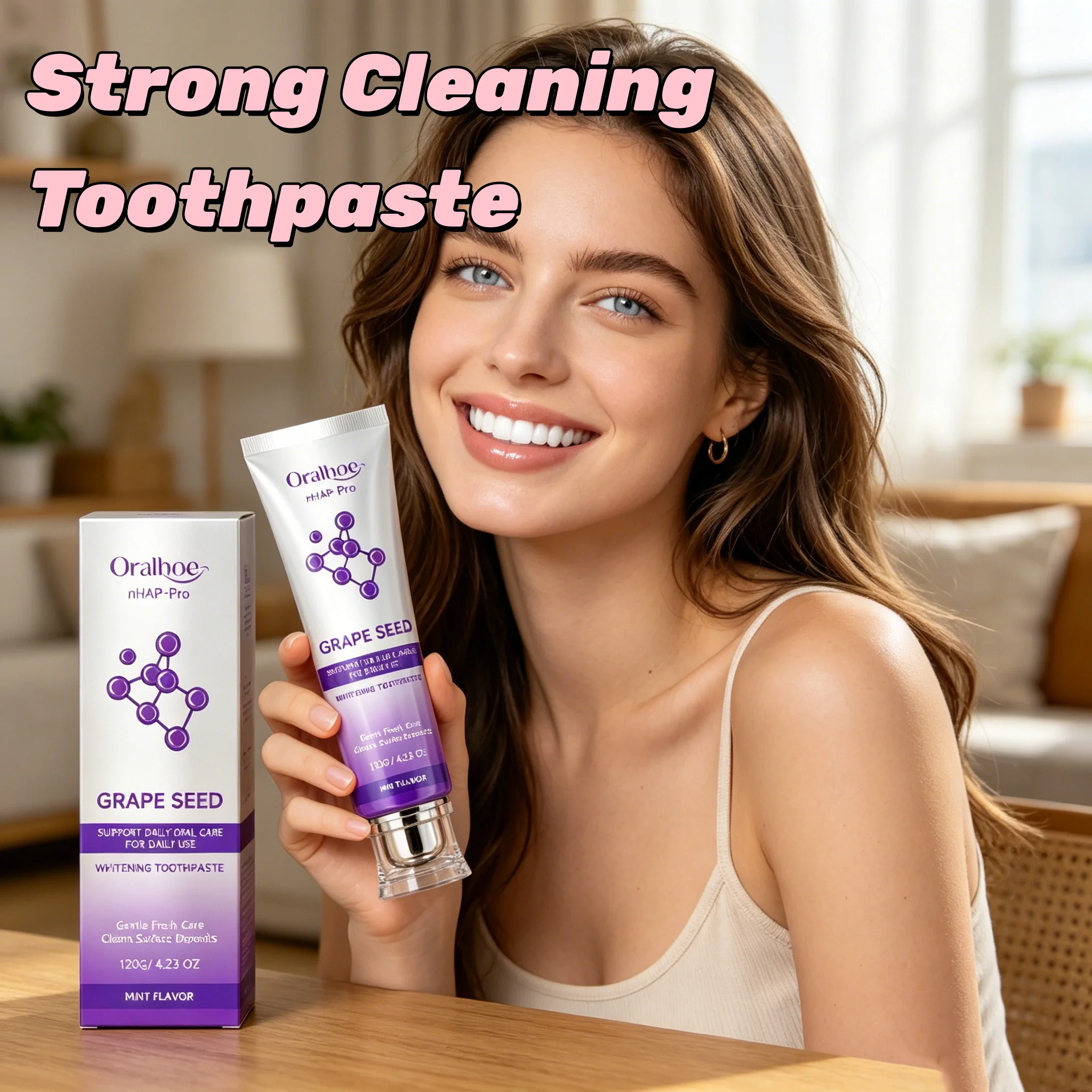 ORALHOE Stain Removal Toothpaste Deep Clean Mouth Reduce Bad Breath Bright White Teeth Daily Oral Clean Dental Care Toothpaste
