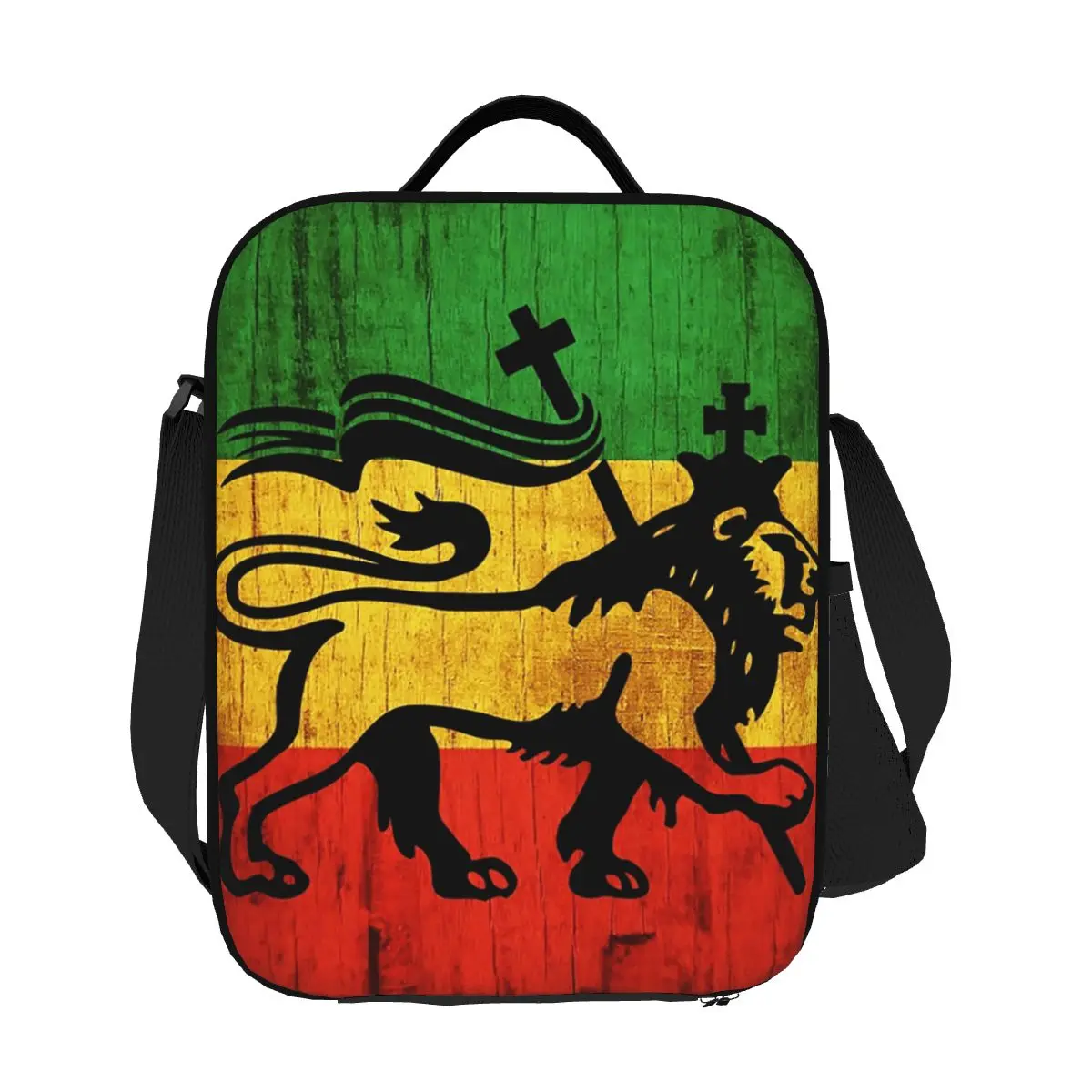 

Custom Lion Of Judah Reggae Rastafarian Flag Insulated Lunch Bags for School Office Portable Cooler Thermal Bento Box Women