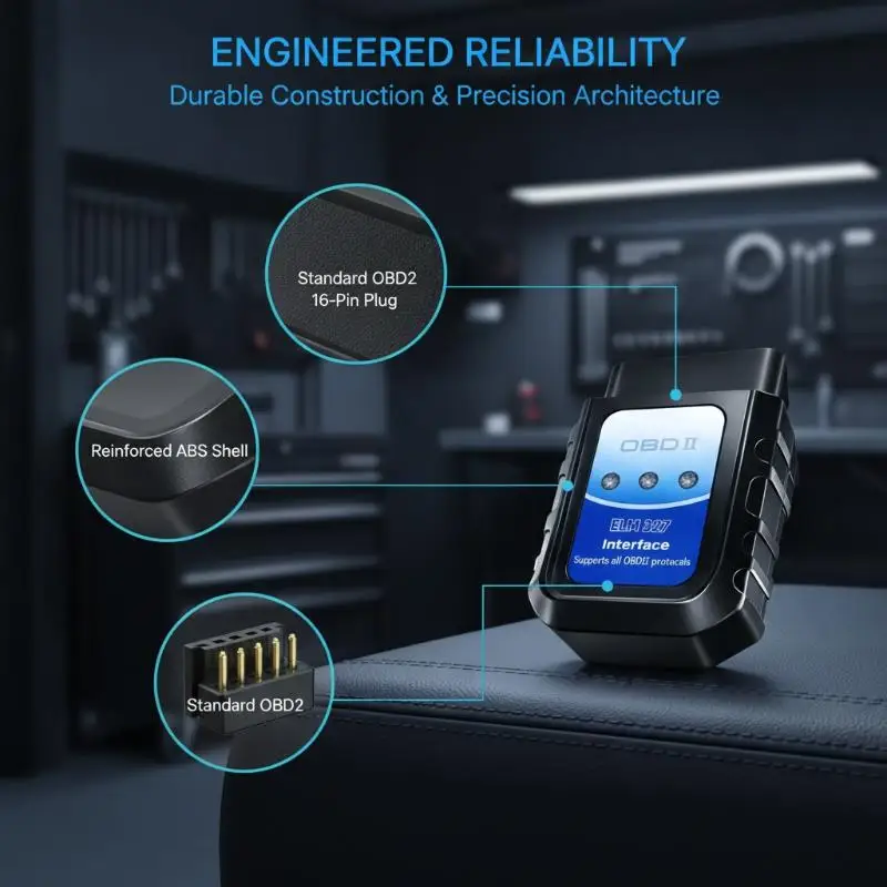 【CR】Car Bluetooth 5.0 ELM327 OBD2 Scanner Professional Code Reader for Android IOS Accurate Fault  for Daily Vehicle Maintenance
