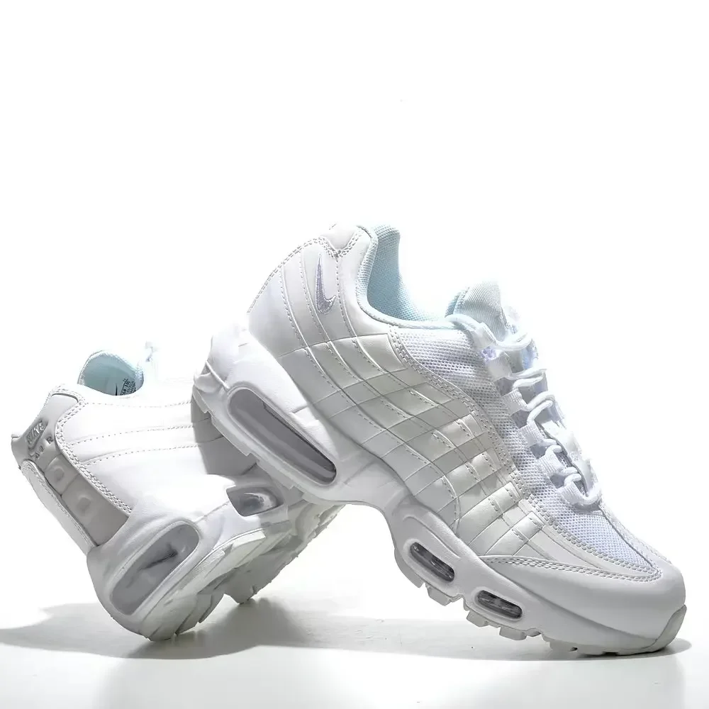 나이키 에어 맥스 95 트리플 화이트 에어 쿠션 미끄럼 방지 내마모성 남성 여성 야외 스포츠 운동화 화이트 캐주얼 스니커즈