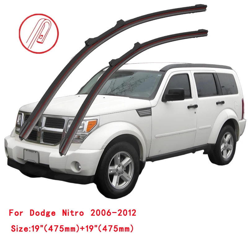 For Dodge Nitro SUV 4WD 2006 2007 2008 2009 2010 2011 2012 Car Window Regulator Double Rubber Windshield Wiper Blades Winter