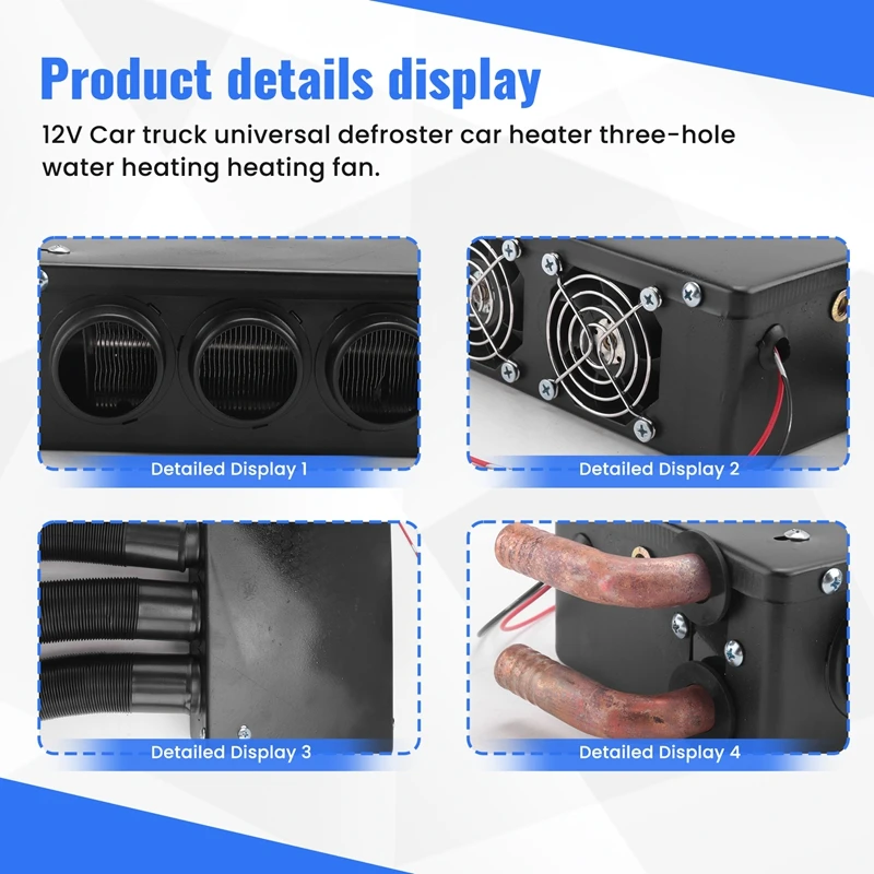 Car Truck Universal Defroster Car Heater Three-Hole Water Heating Heating Fan