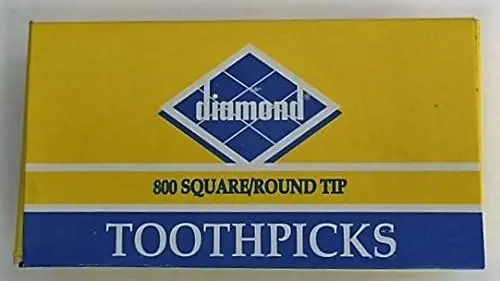 

Square/Round Tip Toothpicks - One (1) box of 800 Toothpicks